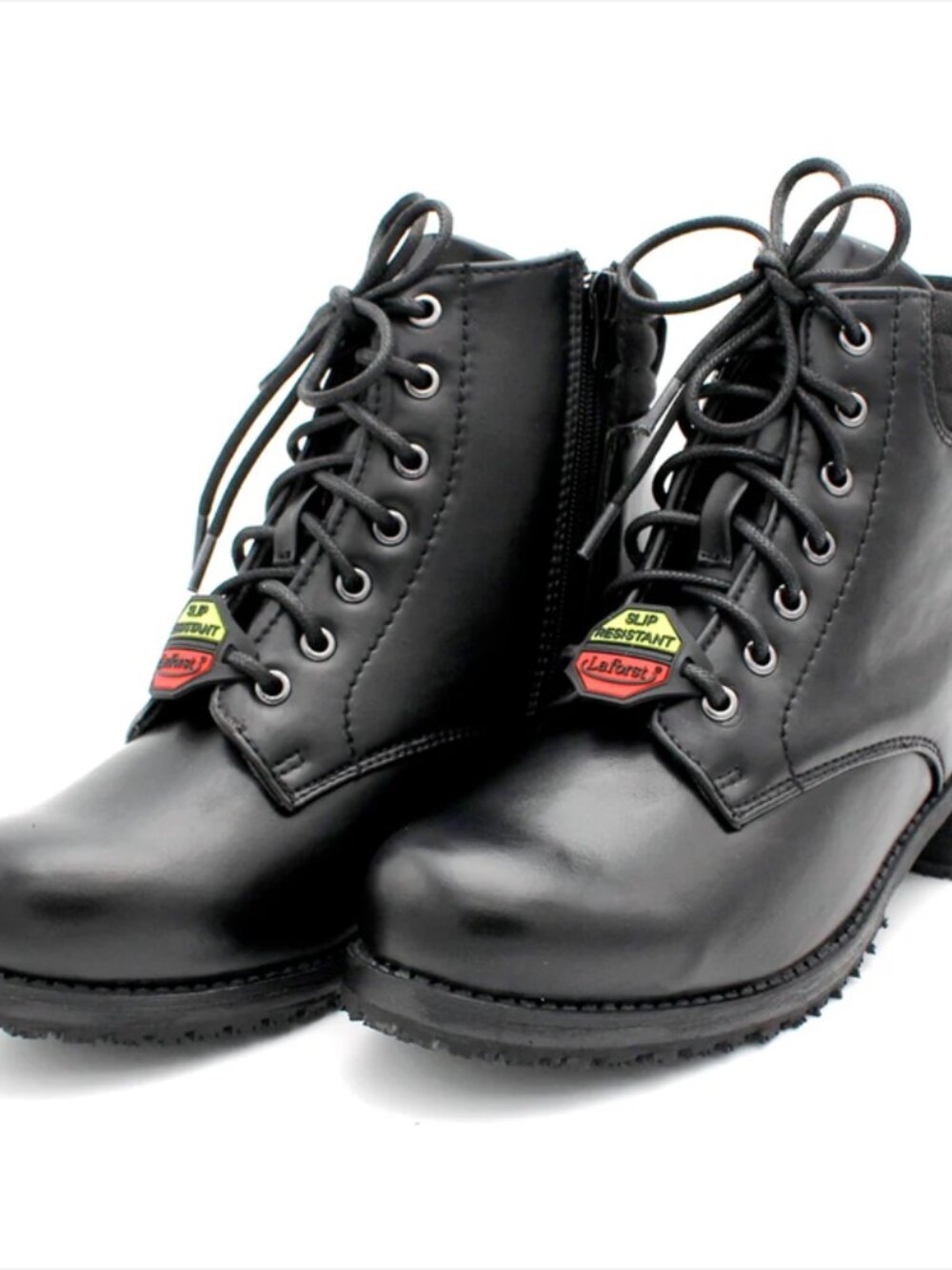 Women's 7.5 Laforst Slip Resistant Combat Boot black 2289-01 NEW chunky 90s